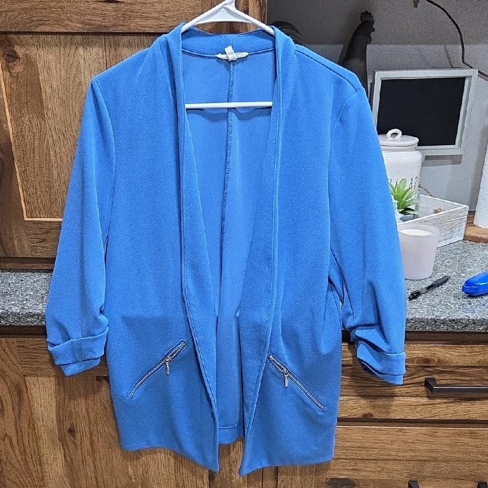 Maurices Blue Open-Front Blazer L